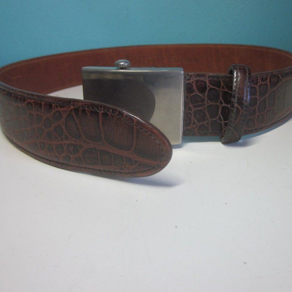 Joan & David Womens Vintage Calfskin Leather Belt Size S 1.5" Strap 29-32" Waist